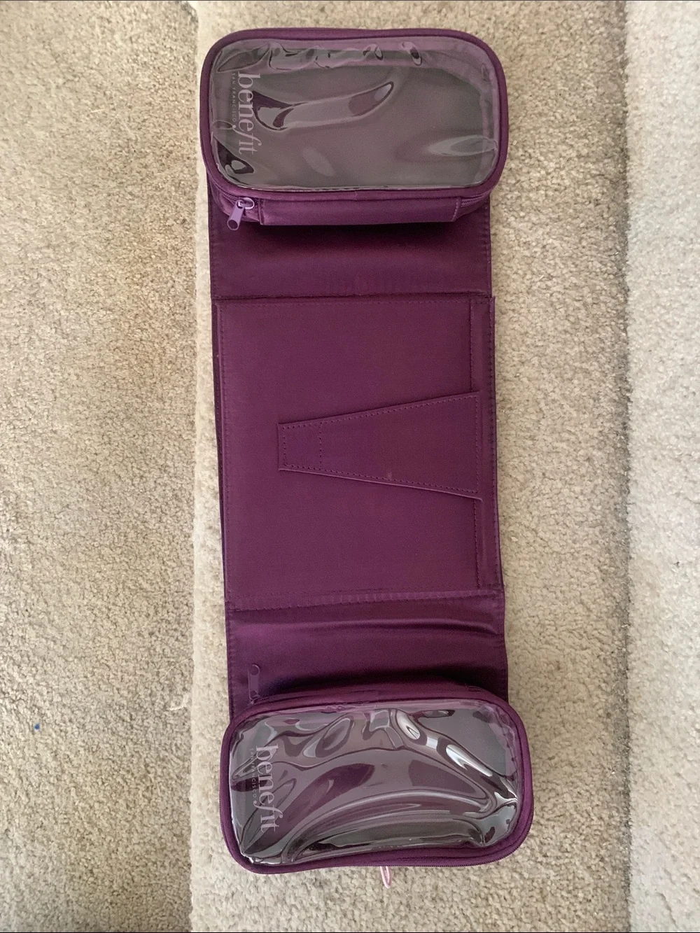 Quilted Metallic Pink Travel Cosmetic Organizer by Benefit  - New